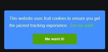 Cookie consent dialog overlapping the search bar on a small viewport
